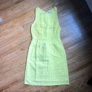 Old Navy yellow lace sheath dress SMALL